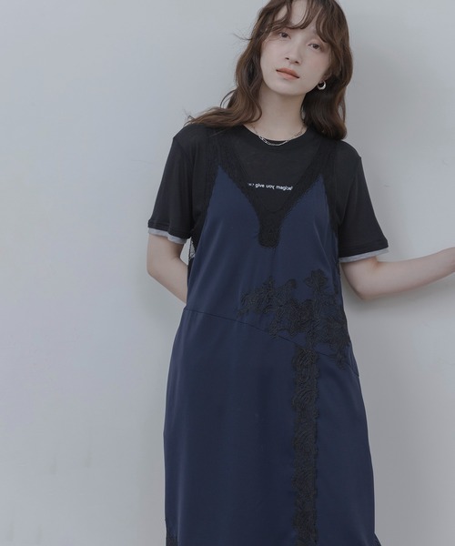 Eimee Law(エイミーロウ)の「レースエンブロランジェリーワンピース(ワンピース・レディース・ネイビー/オフホワイト/ブラック・FREE)」の20枚目の写真