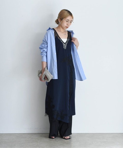 Eimee Law(エイミーロウ)の「レースエンブロランジェリーワンピース(ワンピース・レディース・ネイビー/オフホワイト/ブラック・FREE)」の4枚目の写真