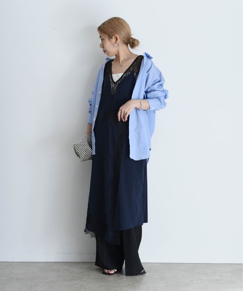 Eimee Law(エイミーロウ)の「レースエンブロランジェリーワンピース(ワンピース・レディース・ネイビー/オフホワイト/ブラック・FREE)」の5枚目の写真