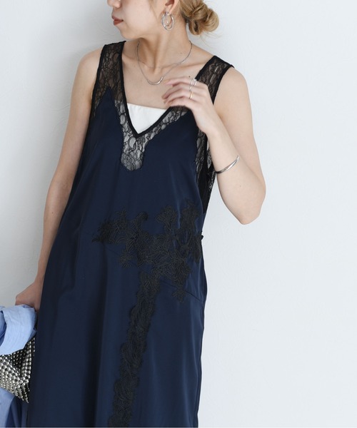 Eimee Law(エイミーロウ)の「レースエンブロランジェリーワンピース(ワンピース・レディース・ネイビー/オフホワイト/ブラック・FREE)」の9枚目の写真