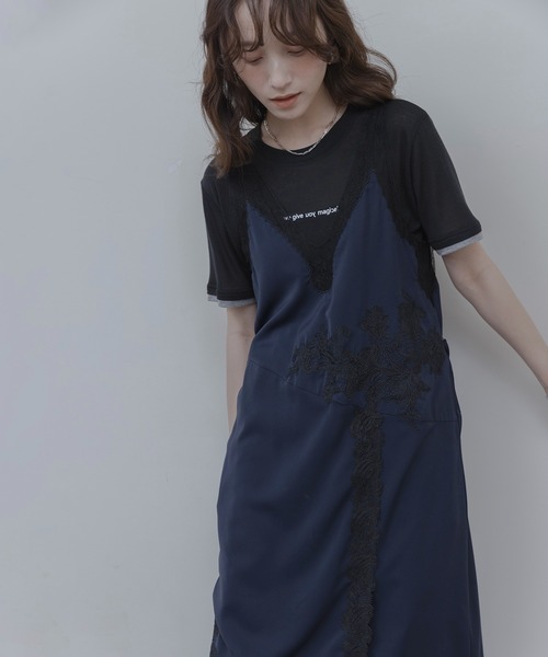 Eimee Law(エイミーロウ)の「レースエンブロランジェリーワンピース(ワンピース・レディース・ネイビー/オフホワイト/ブラック・FREE)」の11枚目の写真