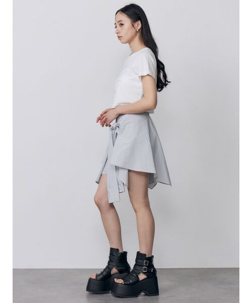 MURUA(ムルーア)の「【セットアップ対応】シャツスリーブミニスカート 夏服(スカート・レディース・ネイビー/グレー・2/1)」の3枚目の写真