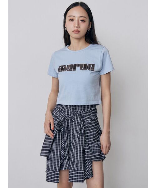 MURUA(ムルーア)の「【セットアップ対応】シャツスリーブミニスカート 夏服(スカート・レディース・ネイビー/グレー・2/1)」の7枚目の写真
