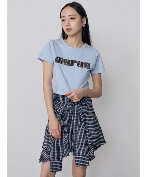 MURUA(ムルーア)の「【セットアップ対応】シャツスリーブミニスカート 夏服(スカート・レディース・ネイビー/グレー・2/1)」の8枚目の写真