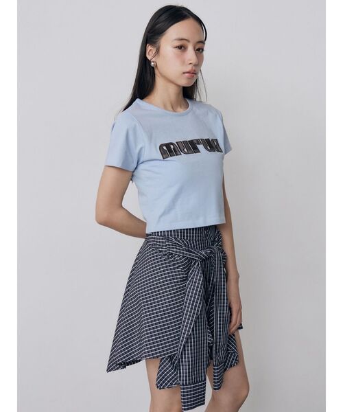 MURUA(ムルーア)の「【セットアップ対応】シャツスリーブミニスカート 夏服(スカート・レディース・ネイビー/グレー・2/1)」の9枚目の写真