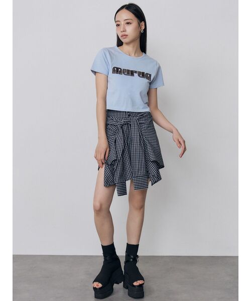 MURUA(ムルーア)の「【セットアップ対応】シャツスリーブミニスカート 夏服(スカート・レディース・ネイビー/グレー・2/1)」の10枚目の写真