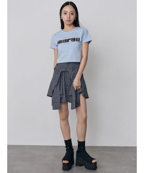 MURUA(ムルーア)の「【セットアップ対応】シャツスリーブミニスカート 夏服(スカート・レディース・ネイビー/グレー・2/1)」の11枚目の写真