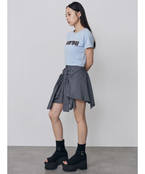 MURUA(ムルーア)の「【セットアップ対応】シャツスリーブミニスカート 夏服(スカート・レディース・ネイビー/グレー・2/1)」の13枚目の写真
