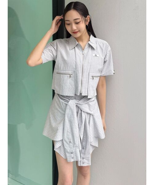 MURUA(ムルーア)の「【セットアップ対応】シャツスリーブミニスカート 夏服(スカート・レディース・ネイビー/グレー・2/1)」の17枚目の写真