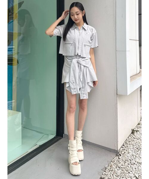 MURUA(ムルーア)の「【セットアップ対応】シャツスリーブミニスカート 夏服(スカート・レディース・ネイビー/グレー・2/1)」の20枚目の写真