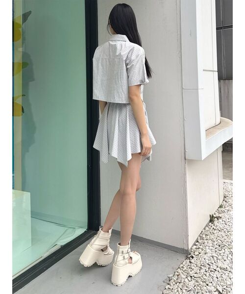 MURUA(ムルーア)の「【セットアップ対応】シャツスリーブミニスカート 夏服(スカート・レディース・ネイビー/グレー・2/1)」の21枚目の写真