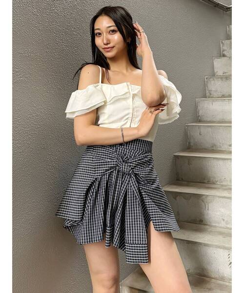 MURUA(ムルーア)の「【セットアップ対応】シャツスリーブミニスカート 夏服(スカート・レディース・ネイビー/グレー・2/1)」の22枚目の写真