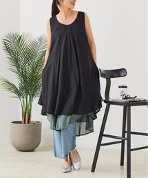 JEANS MATE（ジーンズメイト）の「【C-FORT POINT/フォートポイント】インド綿 無地ノースリーブワンピース（ワンピース）」