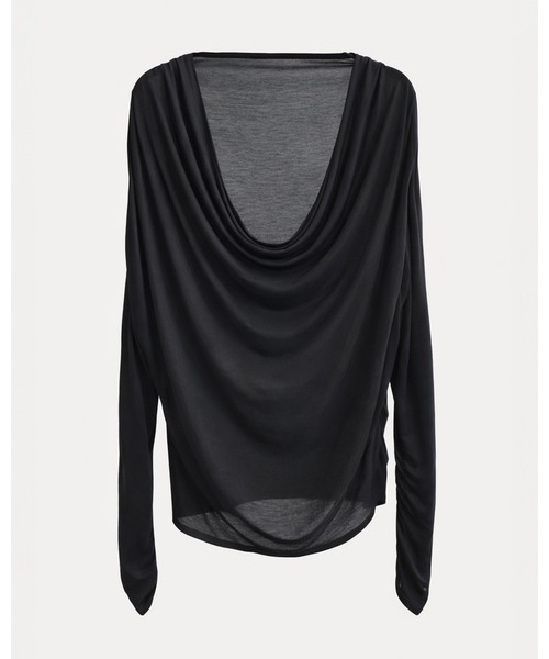 kiehtova（キエトヴァ）の「【kiehtova】AIRY DRAPE SHEER TOPS/エアリードレープシアートップス（Tシャツ/カットソー・レディース・ブラック/ホワイト/ベージュ・FREE）」の11枚目の写真