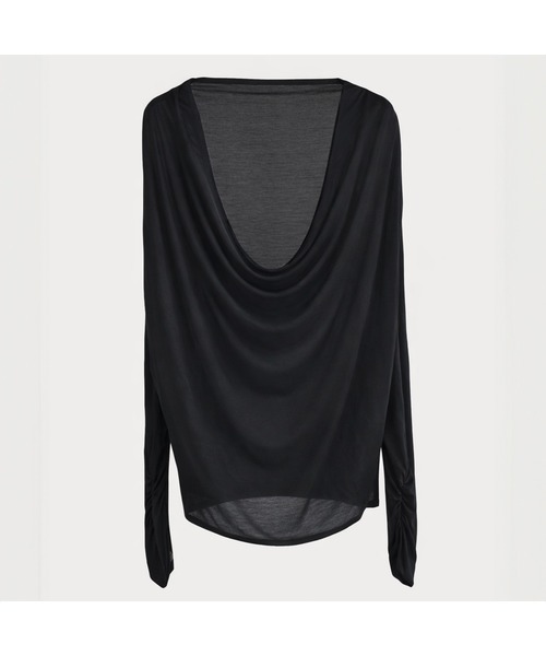 kiehtova（キエトヴァ）の「【kiehtova】AIRY DRAPE SHEER TOPS/エアリードレープシアートップス（Tシャツ/カットソー・レディース・ブラック/ホワイト/ベージュ・FREE）」の14枚目の写真