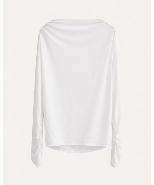 kiehtova（キエトヴァ）の「【kiehtova】AIRY DRAPE SHEER TOPS/エアリードレープシアートップス（Tシャツ/カットソー・レディース・ブラック/ホワイト/ベージュ・FREE）」の19枚目の写真