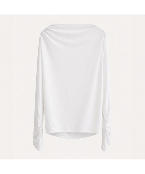 kiehtova（キエトヴァ）の「【kiehtova】AIRY DRAPE SHEER TOPS/エアリードレープシアートップス（Tシャツ/カットソー・レディース・ブラック/ホワイト/ベージュ・FREE）」の20枚目の写真