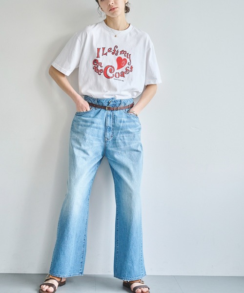 kha:ki（カーキ）の「「KHA:KI / カーキ」BOX TEE -ON THE COAST-（Tシャツ/カットソー・レディース・ホワイト/ブラック・1）」の3枚目の写真