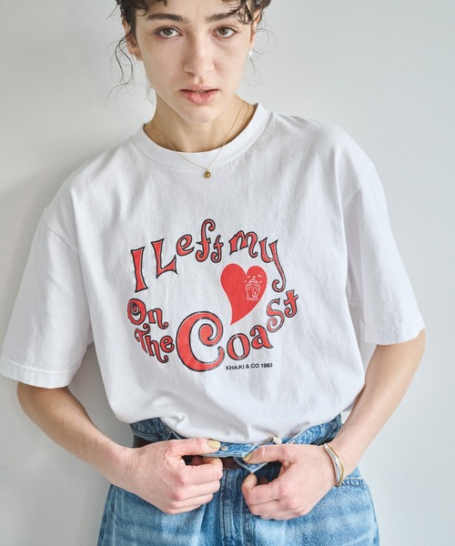 kha:ki（カーキ）の「「KHA:KI / カーキ」BOX TEE -ON THE COAST-（Tシャツ/カットソー・レディース・ホワイト/ブラック・1）」の4枚目の写真