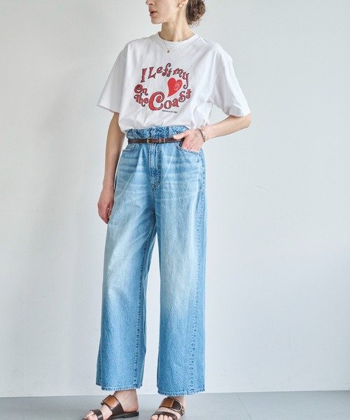 kha:ki（カーキ）の「「KHA:KI / カーキ」BOX TEE -ON THE COAST-（Tシャツ/カットソー・レディース・ホワイト/ブラック・1）」の5枚目の写真