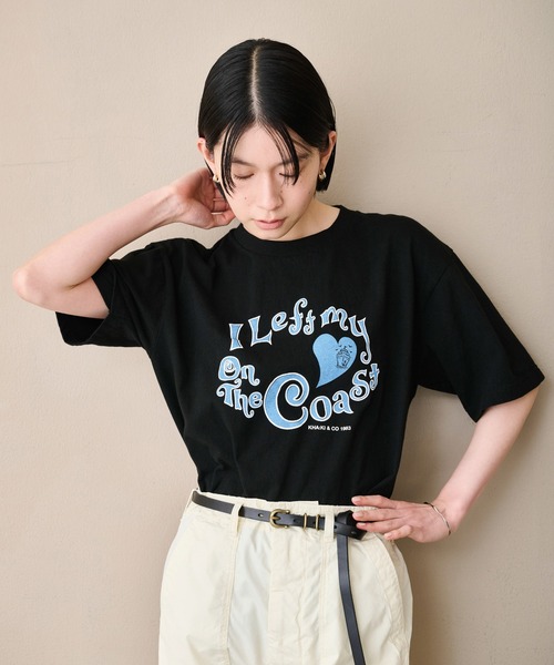 kha:ki（カーキ）の「「KHA:KI / カーキ」BOX TEE -ON THE COAST-（Tシャツ/カットソー・レディース・ホワイト/ブラック・1）」の9枚目の写真