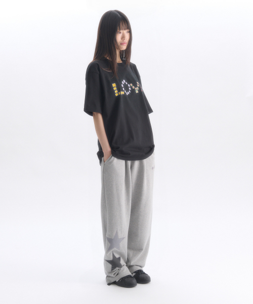 ambler(エムブラー)の「スターロイト アプリケ刺繍ピンタック 2-Way ワイドトレーニングスウェットパンツ AP1001 (メランジ)(スウェットパンツ・レディース・その他・SMALL/MEDIUM/LARGE)」の4枚目の写真