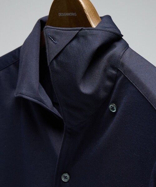 DESIGNWORKS(デザインワークス)の「【定番人気】立体襟ジャージシャツ(シャツ/ブラウス・メンズ・ホワイト/ネイビー・46/50/52/48)」の6枚目の写真