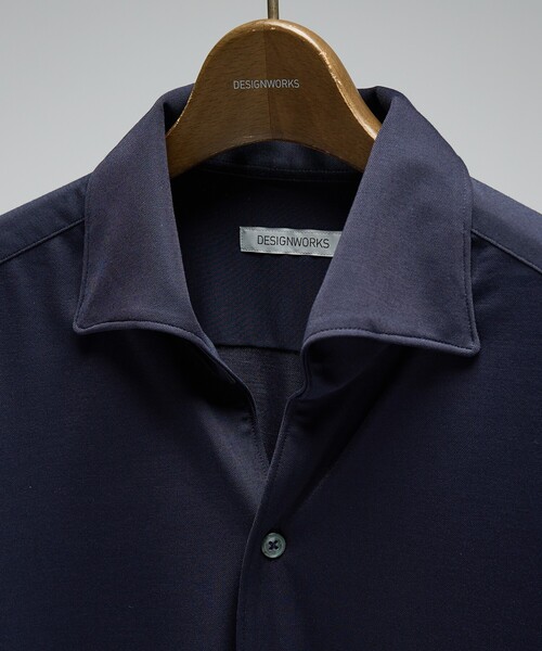 DESIGNWORKS(デザインワークス)の「【定番人気】立体襟ジャージシャツ(シャツ/ブラウス・メンズ・ホワイト/ネイビー・46/50/52/48)」の7枚目の写真