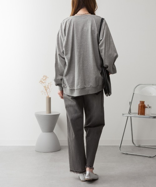 RCD(アールシーディー)の「ミニ裏毛V空きジップアップブルゾン(Tシャツ/カットソー・レディース・ライトベージュ/ブラック/オートミール/杢グレー・LL~3L/M-L)」の15枚目の写真