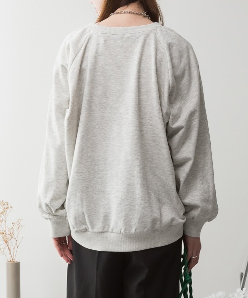 RCD(アールシーディー)の「ミニ裏毛V空きジップアップブルゾン(Tシャツ/カットソー・レディース・ライトベージュ/ブラック/オートミール/杢グレー・LL~3L/M-L)」の6枚目の写真