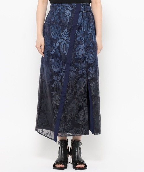 HARE（ハレ）の「グラデシアージャガードナロースカート(HARE)（スカート・レディース・ネイビー/パープル・FREE）」の14枚目の写真