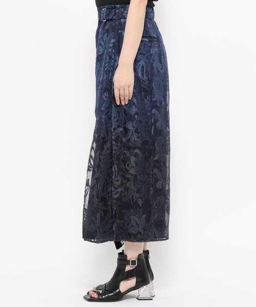 HARE（ハレ）の「グラデシアージャガードナロースカート(HARE)（スカート・レディース・ネイビー/パープル・FREE）」の15枚目の写真