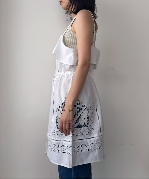 Pqran(クラン)の「カットワーク刺繍OP(ワンピース・レディース・オフホワイト/ブラック・FREE)」の21枚目の写真