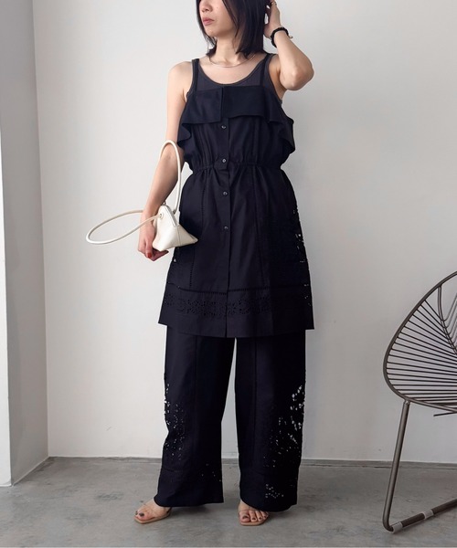 Pqran(クラン)の「カットワーク刺繍OP(ワンピース・レディース・オフホワイト/ブラック・FREE)」の14枚目の写真