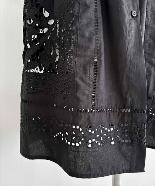 Pqran(クラン)の「カットワーク刺繍OP(ワンピース・レディース・オフホワイト/ブラック・FREE)」の4枚目の写真