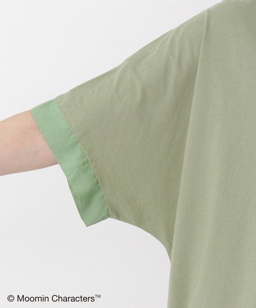 SUPER HAKKA（スーパーハッカ）の「「ムーミンやしき」プリント裾ドロストTシャツ（Tシャツ/カットソー・レディース・オフホワイト/ネイビー/ライトグリーン・FREE）」の8枚目の写真