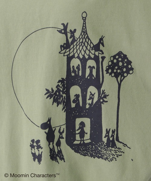 SUPER HAKKA（スーパーハッカ）の「「ムーミンやしき」プリント裾ドロストTシャツ（Tシャツ/カットソー・レディース・オフホワイト/ネイビー/ライトグリーン・FREE）」の11枚目の写真