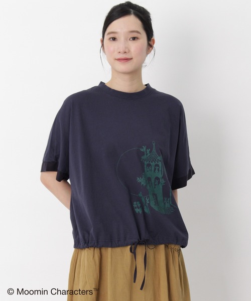 SUPER HAKKA（スーパーハッカ）の「「ムーミンやしき」プリント裾ドロストTシャツ（Tシャツ/カットソー・レディース・オフホワイト/ネイビー/ライトグリーン・FREE）」の15枚目の写真
