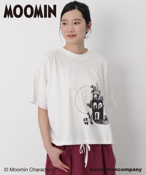 SUPER HAKKA（スーパーハッカ）の「「ムーミンやしき」プリント裾ドロストTシャツ（Tシャツ/カットソー・レディース・オフホワイト/ネイビー/ライトグリーン・FREE）」の17枚目の写真