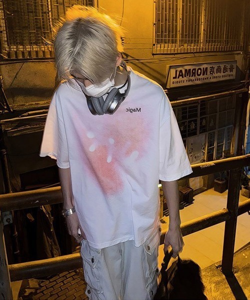 Ressaca(レサーカ)の「オーバーサイズブラーアートプリントTシャツ(Tシャツ/カットソー・メンズ・ブラック/ホワイト・L/M/XL)」の2枚目の写真