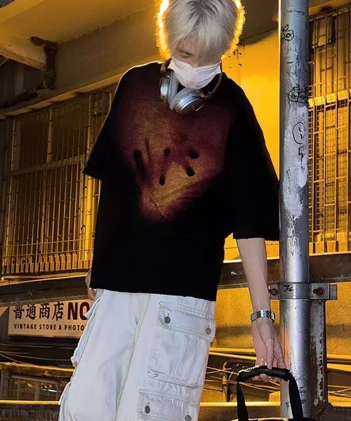 Ressaca(レサーカ)の「オーバーサイズブラーアートプリントTシャツ(Tシャツ/カットソー・メンズ・ブラック/ホワイト・L/M/XL)」の8枚目の写真