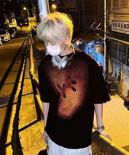 Ressaca(レサーカ)の「オーバーサイズブラーアートプリントTシャツ(Tシャツ/カットソー・メンズ・ブラック/ホワイト・L/M/XL)」の7枚目の写真