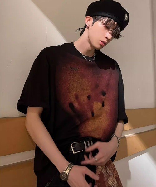 Ressaca(レサーカ)の「オーバーサイズブラーアートプリントTシャツ(Tシャツ/カットソー・メンズ・ブラック/ホワイト・L/M/XL)」の4枚目の写真