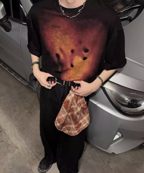 Ressaca(レサーカ)の「オーバーサイズブラーアートプリントTシャツ(Tシャツ/カットソー・メンズ・ブラック/ホワイト・L/M/XL)」の6枚目の写真