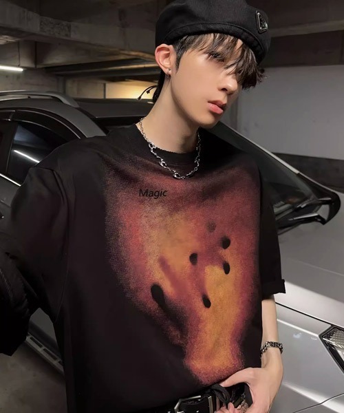 Ressaca(レサーカ)の「オーバーサイズブラーアートプリントTシャツ(Tシャツ/カットソー・メンズ・ブラック/ホワイト・L/M/XL)」の5枚目の写真