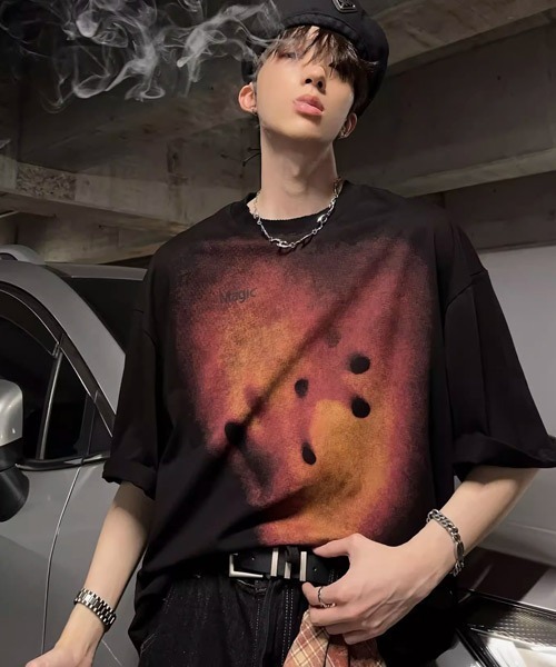 Ressaca(レサーカ)の「オーバーサイズブラーアートプリントTシャツ(Tシャツ/カットソー・メンズ・ブラック/ホワイト・L/M/XL)」の3枚目の写真