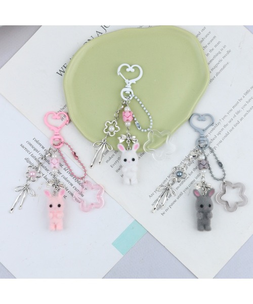 うさぎ様 チャームクリップ 2点おまとめ セール】【Bls】【ZA】【Bling Leads】ゆめかわ うさぎチャーム