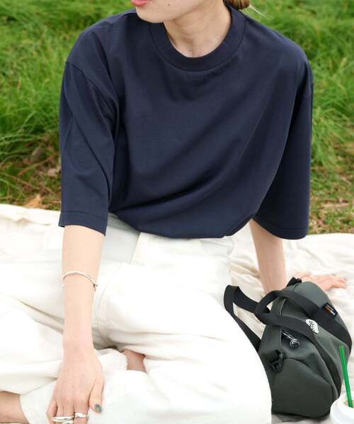 OUTDOOR PRODUCTS（アウトドアプロダクツ）の「COOLタッチWIDETEE（Tシャツ/カットソー・レディース・ホワイト/ネイビー/ラベンダー・FREE）」の2枚目の写真