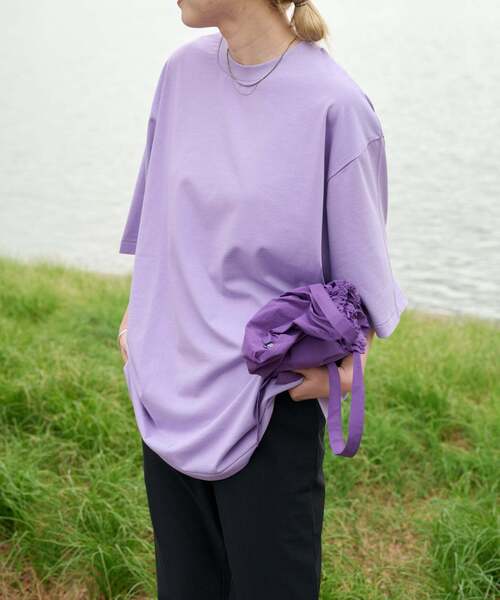 OUTDOOR PRODUCTS（アウトドアプロダクツ）の「COOLタッチWIDETEE（Tシャツ/カットソー・レディース・ホワイト/ネイビー/ラベンダー・FREE）」の8枚目の写真