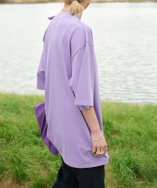 OUTDOOR PRODUCTS（アウトドアプロダクツ）の「COOLタッチWIDETEE（Tシャツ/カットソー・レディース・ホワイト/ネイビー/ラベンダー・FREE）」の11枚目の写真